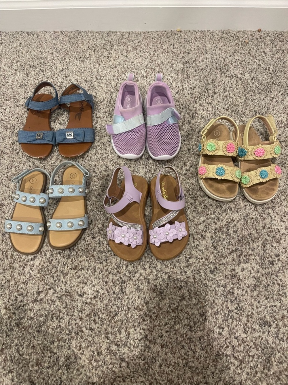 Lot of 5 Toddler Girls Size 9 Sandals